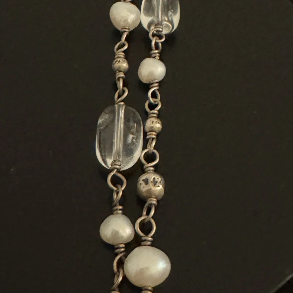 Silpada Freshwater Pearl, Quartz, and Sterling Silver Station Bead Necklace - Picture 6 of 10